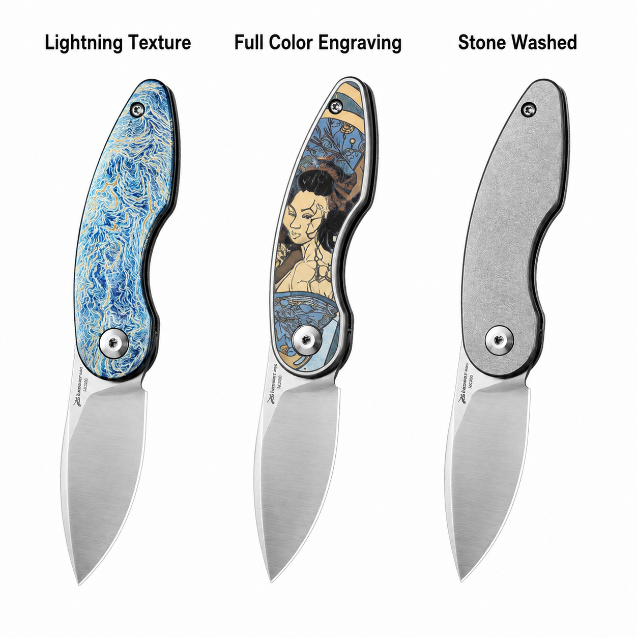 Geisha Blade TC4 Titanium M390 EDC Pocket Knife