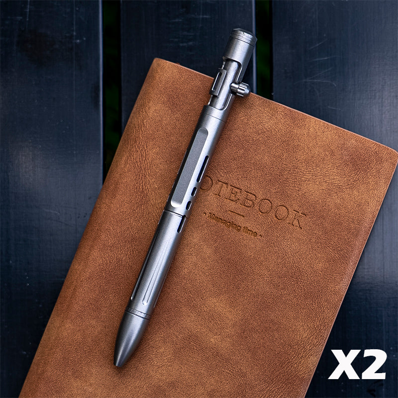 Titanium 2-In-1 Bolt-Action Pen EDC Writing Tool Multi-Tool Pen