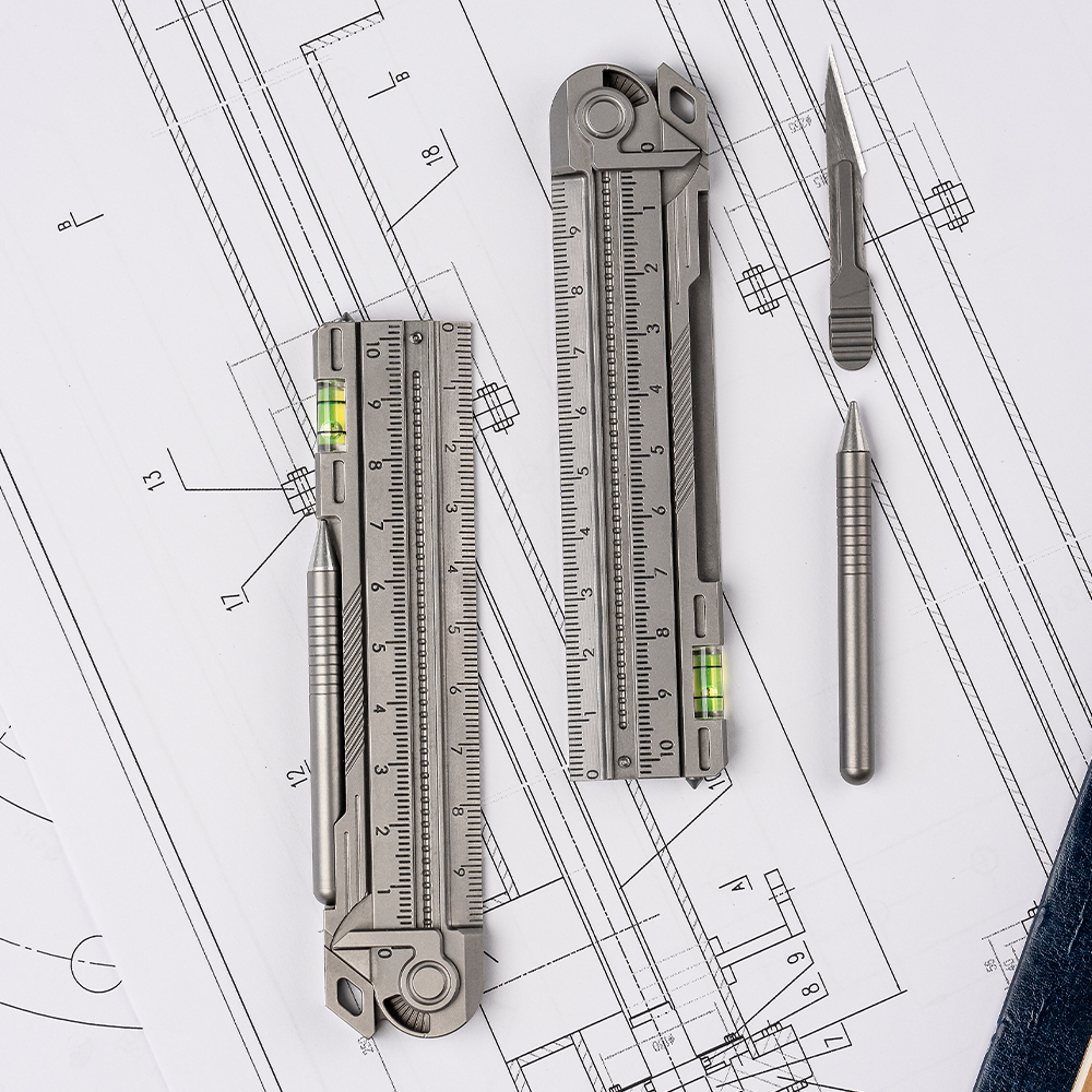 Titanium Multifunctional EDC Foldable Measuring Ruler【Pre-Order】