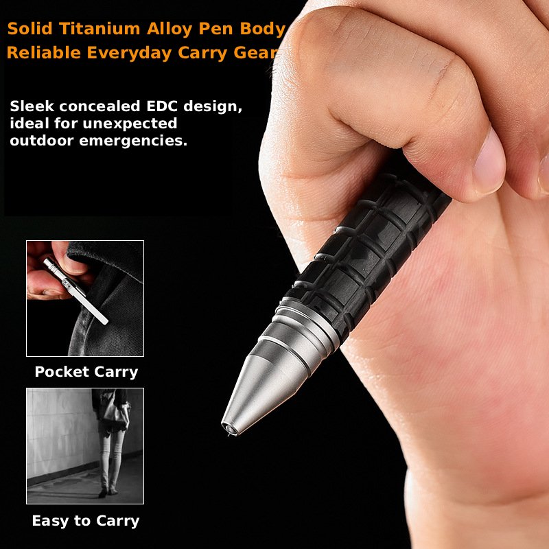 Titanium Bolt Action EDC Pocket Pen | Adjustable Ballpoint Writing Pen