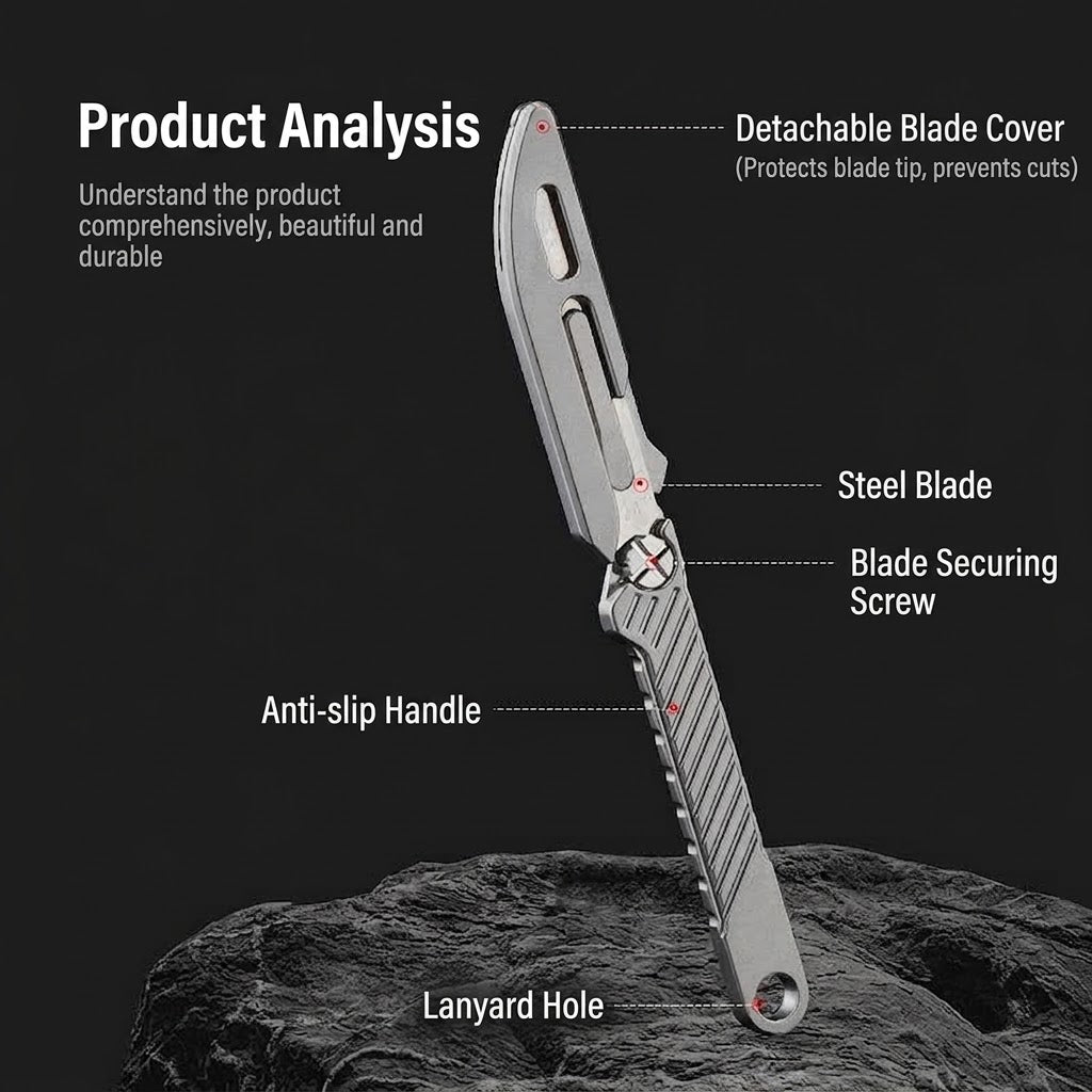 Lightweight Titanium Pocket EDC Cutting Tool