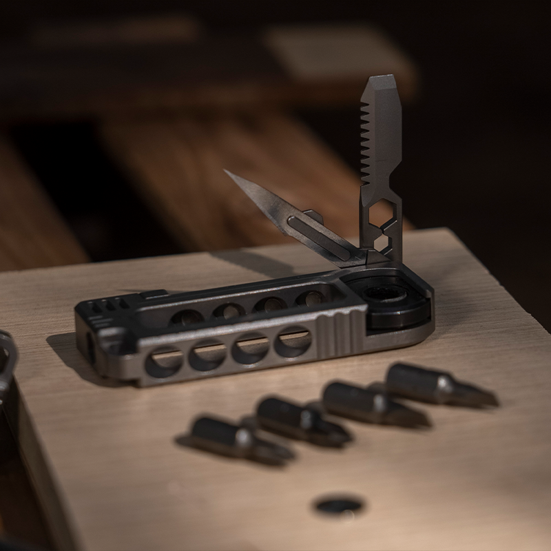 TI-MMS EDC Titanium Magnetic Screwdriver Integrated Pocket Multi-Tool