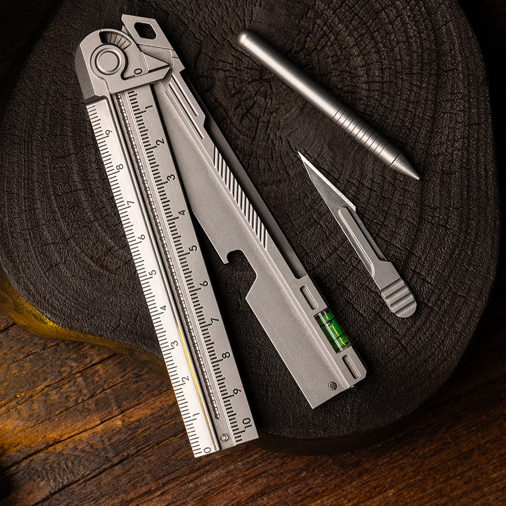 Titanium Multifunctional EDC Foldable Measuring Ruler【Pre-Order】