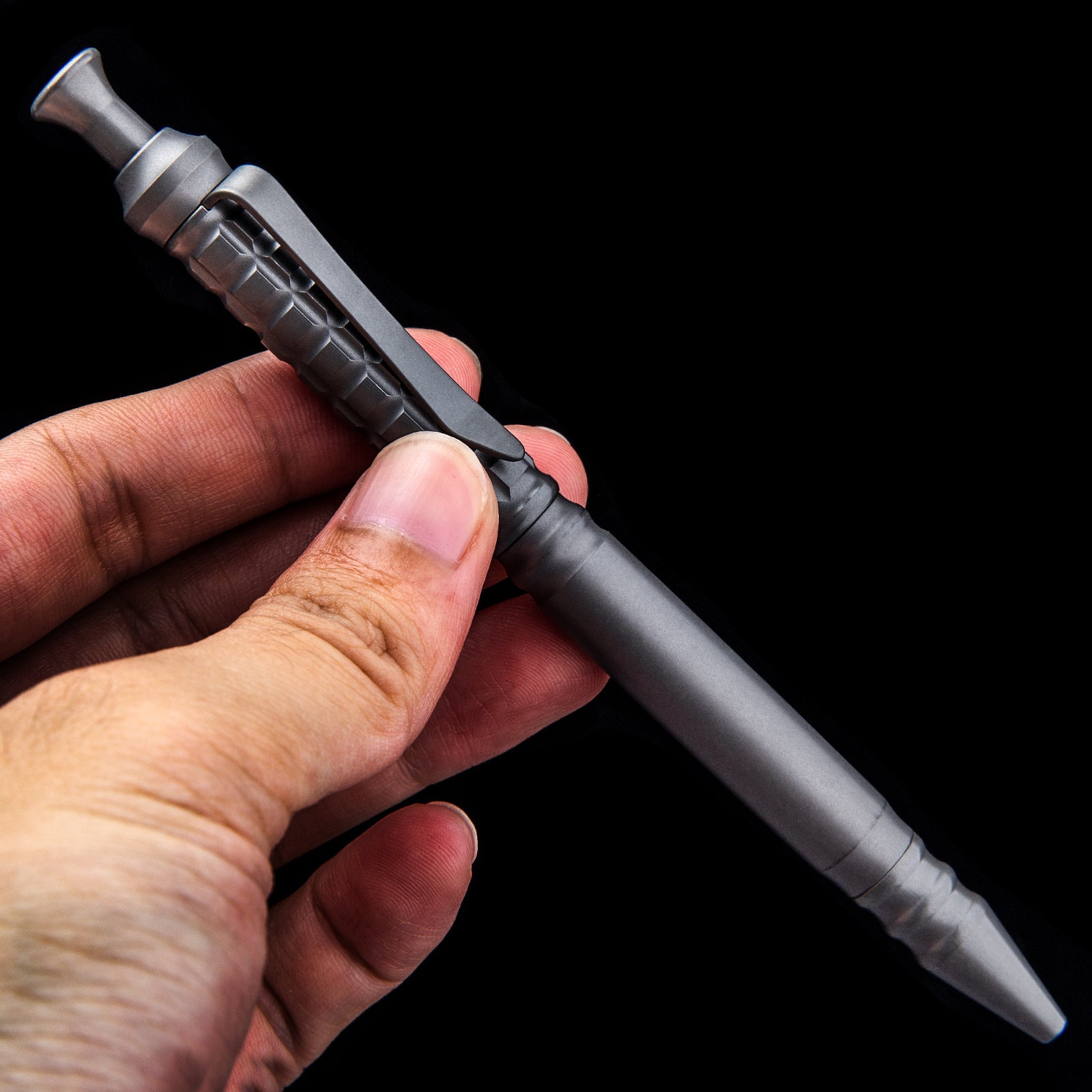 TiPress: Knurled Titanium Click EDC Tactical Pen