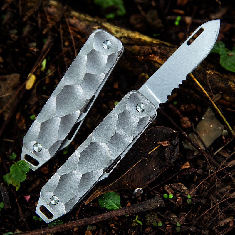 Titanium Multi Tool Keychain Folding Knife