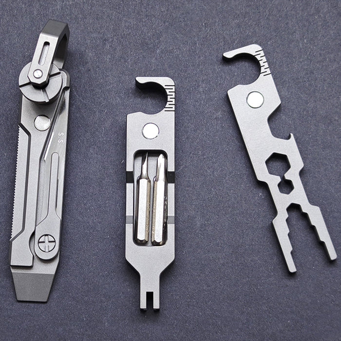 JOAT-Titanium EDC Multi-Tool Utility Gadget Outdoor Pocket Knife Wrench Keychain