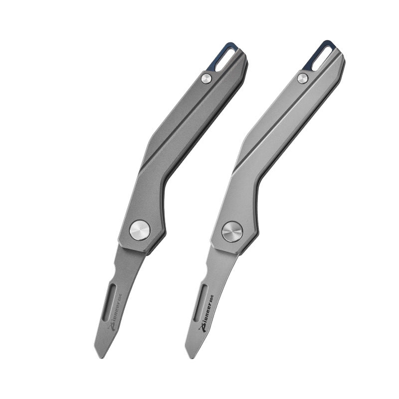 Titanium EDC Folding Scalpel Knife | Replaceable #24 Blade Pocket Cutter