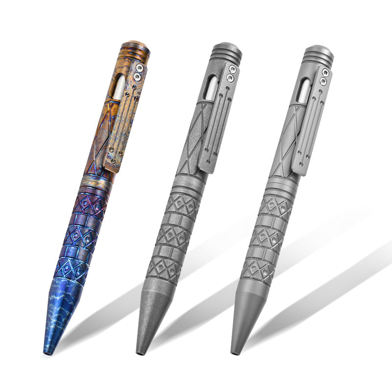 Titanium Alloy Tactical Pen, EDC Window Breaker Ballpoint Pen