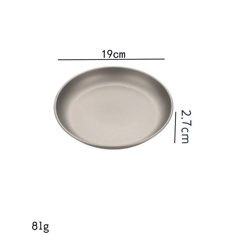 Pure Titanium Lightweight Camping Bowl & Plate, Portable Outdoor Tableware