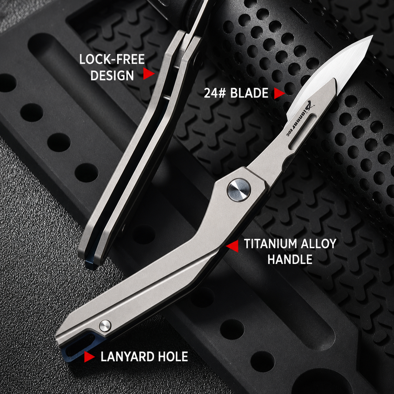 Titanium EDC Folding Scalpel Knife | Replaceable #24 Blade Pocket Cutter