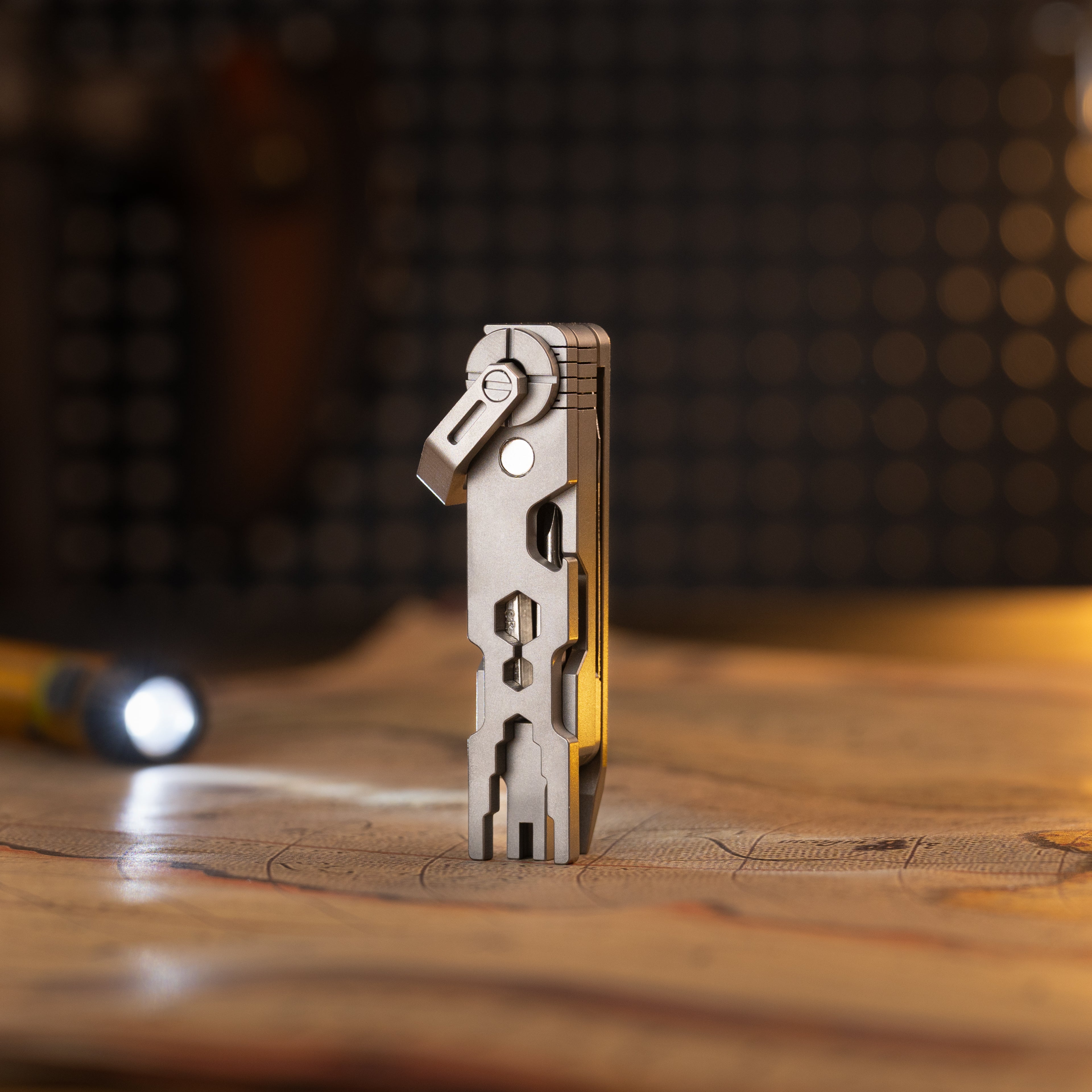 JOAT-Titanium EDC Multi-Tool Utility Gadget Outdoor Pocket Knife Wrench Keychain