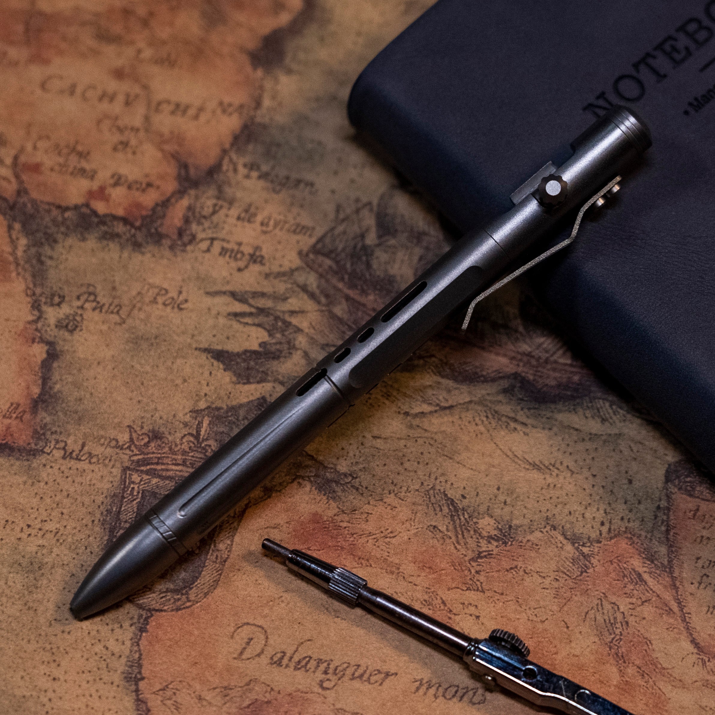 Titanium 2-In-1 Bolt-Action Pen EDC Writing Tool Multi-Tool Pen