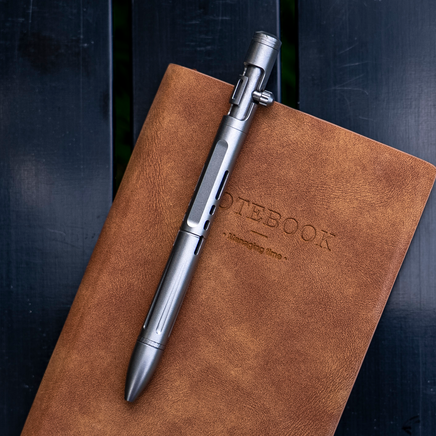 Titanium 2-In-1 Bolt-Action Pen EDC Writing Tool Multi-Tool Pen