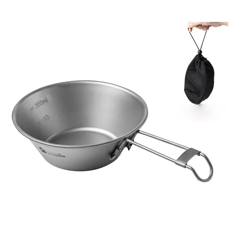 Featherlight Feast - Ultralight Titanium Folding Utensil Set for Travel