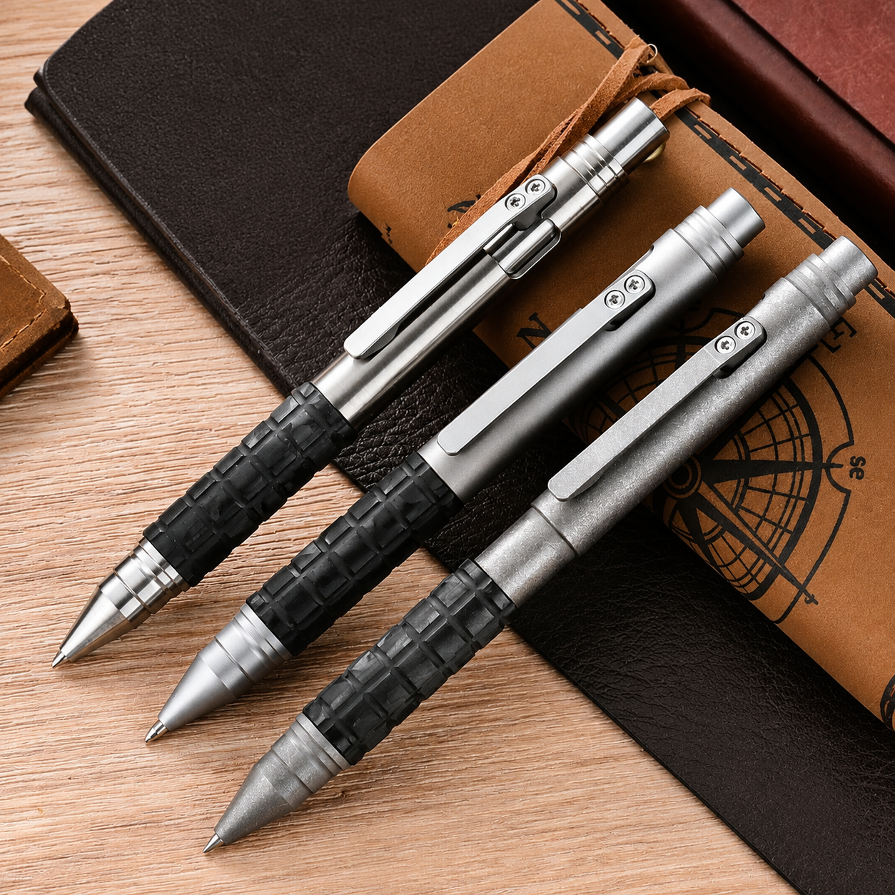 Titanium Bolt Action EDC Pocket Pen | Adjustable Ballpoint Writing Pen