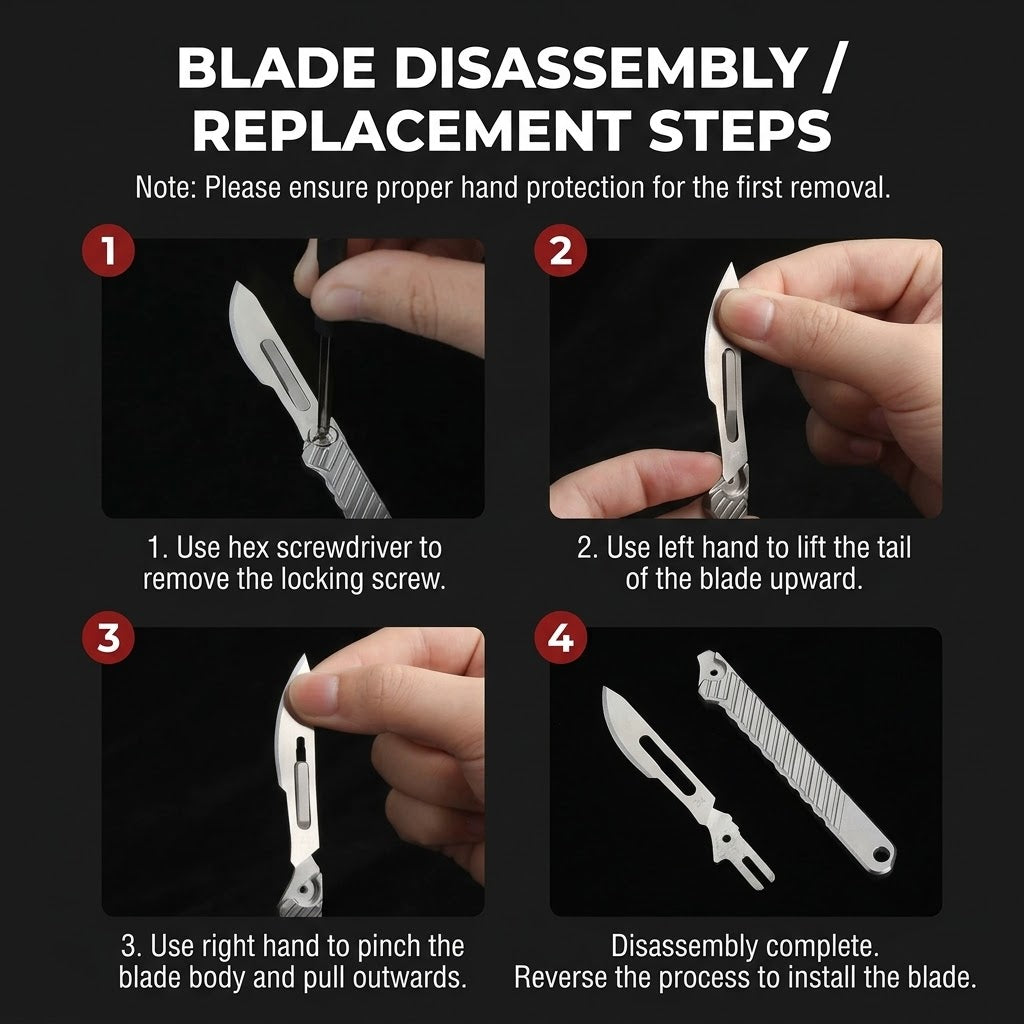 Lightweight Titanium Pocket EDC Cutting Tool
