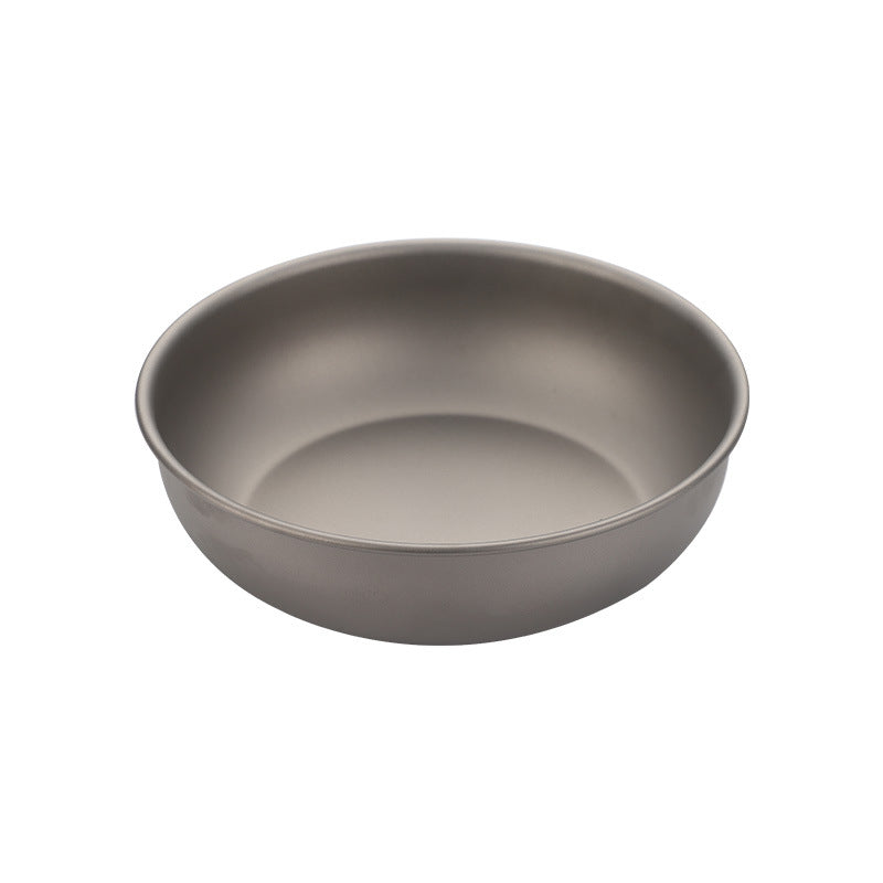 Pure Titanium Lightweight Camping Bowl & Plate, Portable Outdoor Tableware