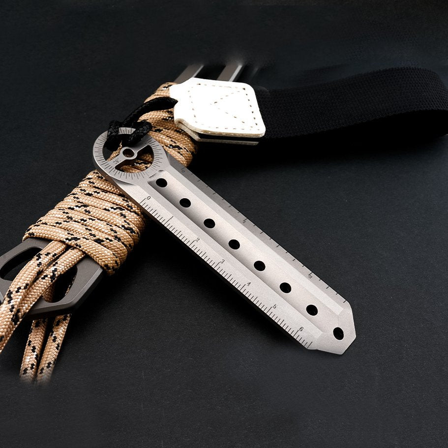 TitanPivot Ruler - Titanium 180° Protractor Parallel Marking EDC Layout Tool
