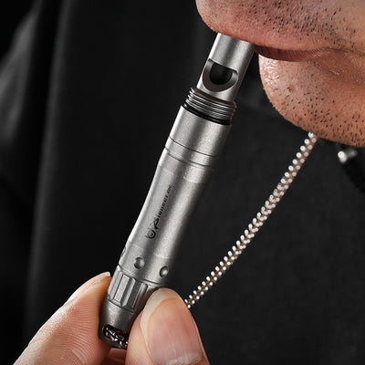 Titanium Alloy Multi-function EDC Pendant Pen, Touch Stylus, Emergency Survival Whistle Portable Outdoor Tool