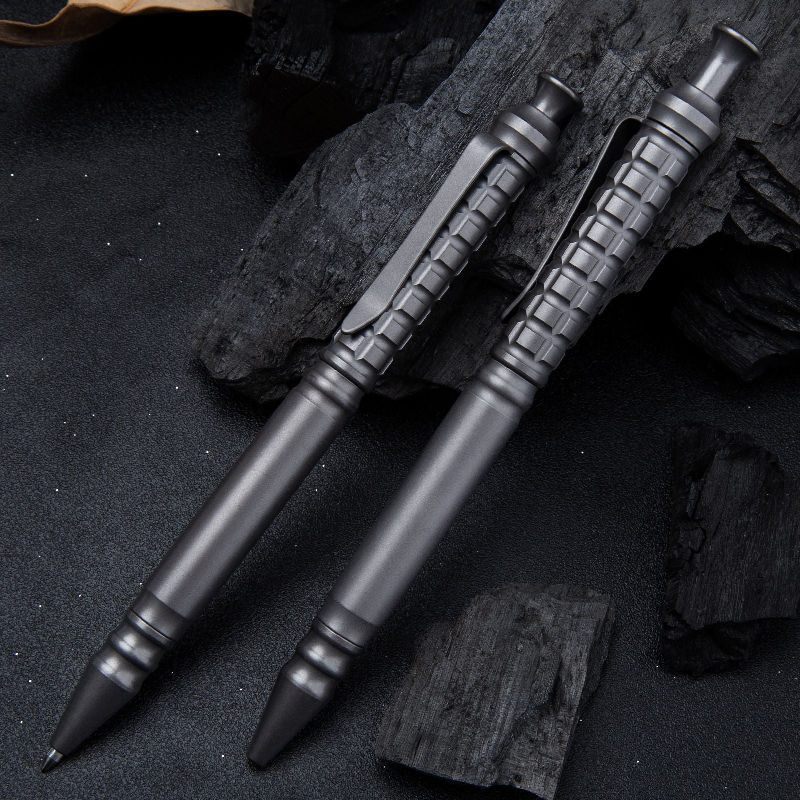 TiPress: Knurled Titanium Click EDC Tactical Pen