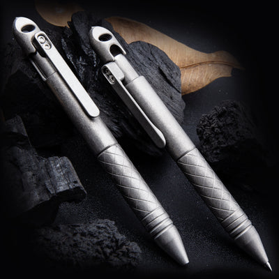 TiGrip: Diamond Texture Bolt-Action Titanium Pen