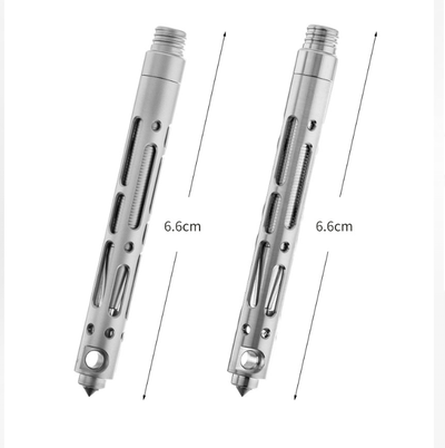 Titanium Alloy Hollow Tactical Pen | Tungsten Steel Breaking Tip EDC Self‑Defense Pen