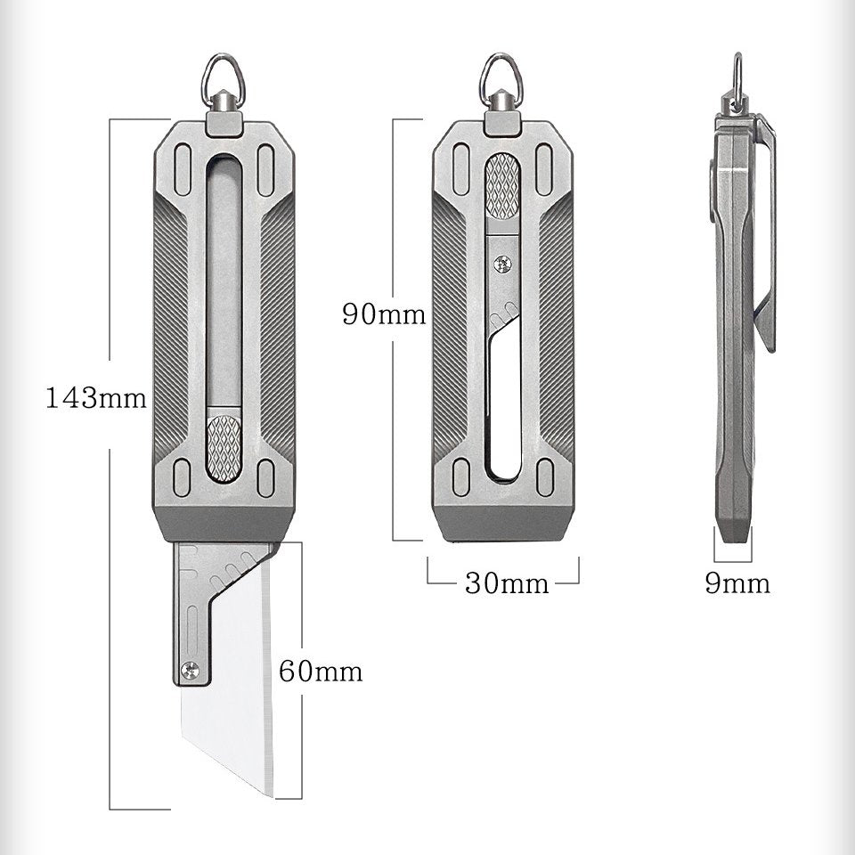 Precision Titanium EDC Utility Knife - Multi-Function Tactical Box & Wire Cutter