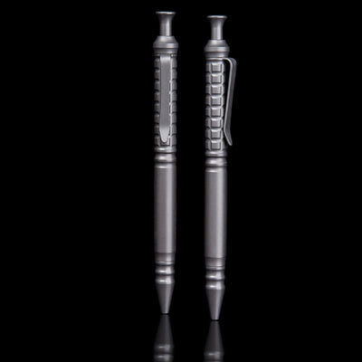 TiPress: Knurled Titanium Click EDC Tactical Pen