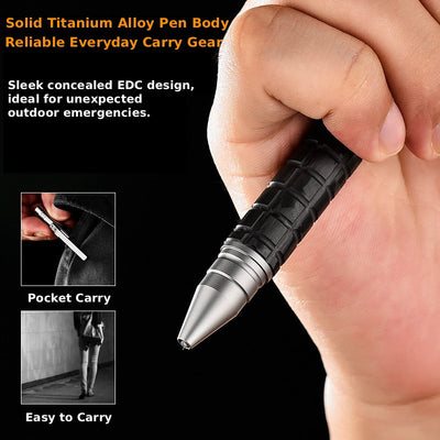 Titanium Bolt Action EDC Pocket Pen | Adjustable Ballpoint Writing Pen