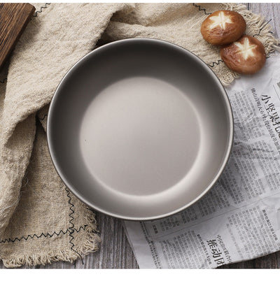Pure Titanium Lightweight Camping Bowl & Plate, Portable Outdoor Tableware