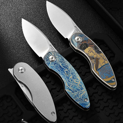 Geisha Blade TC4 Titanium M390 EDC Pocket Knife