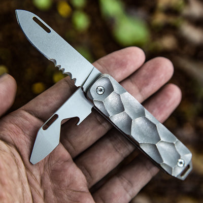 Titanium Multi Tool Keychain Folding Knife