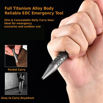 Titanium Alloy Tactical Pen, EDC Window Breaker Ballpoint Pen