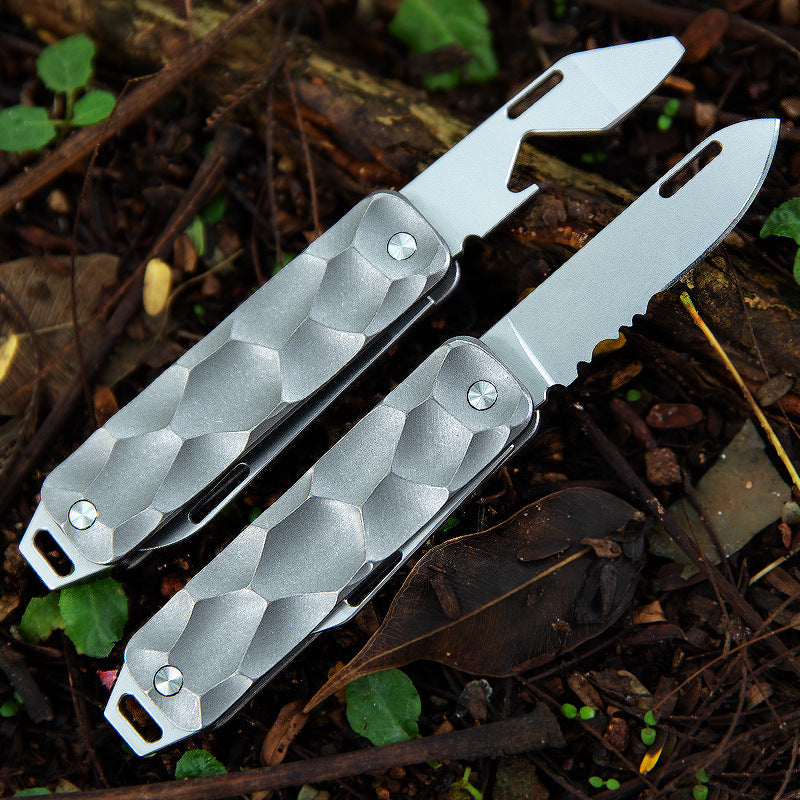 Titanium Multi Tool Keychain Folding Knife