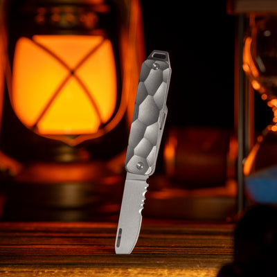 OmniBlade Titanium Multi-Tool Keychain Knife - Foldable Compact Pocket Cutter