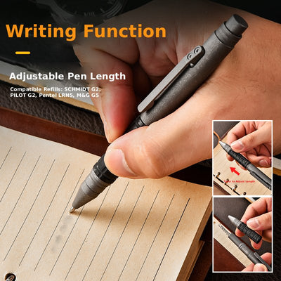 Titanium Bolt Action EDC Pocket Pen | Adjustable Ballpoint Writing Pen