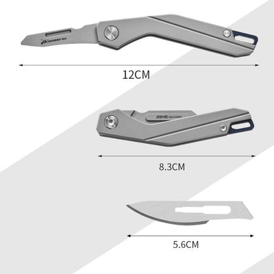 Titanium EDC Folding Scalpel Knife | Replaceable #24 Blade Pocket Cutter