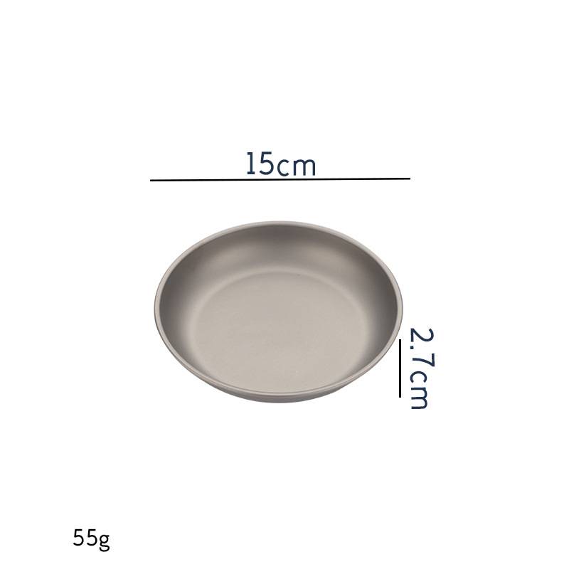 Pure Titanium Lightweight Camping Bowl & Plate, Portable Outdoor Tableware