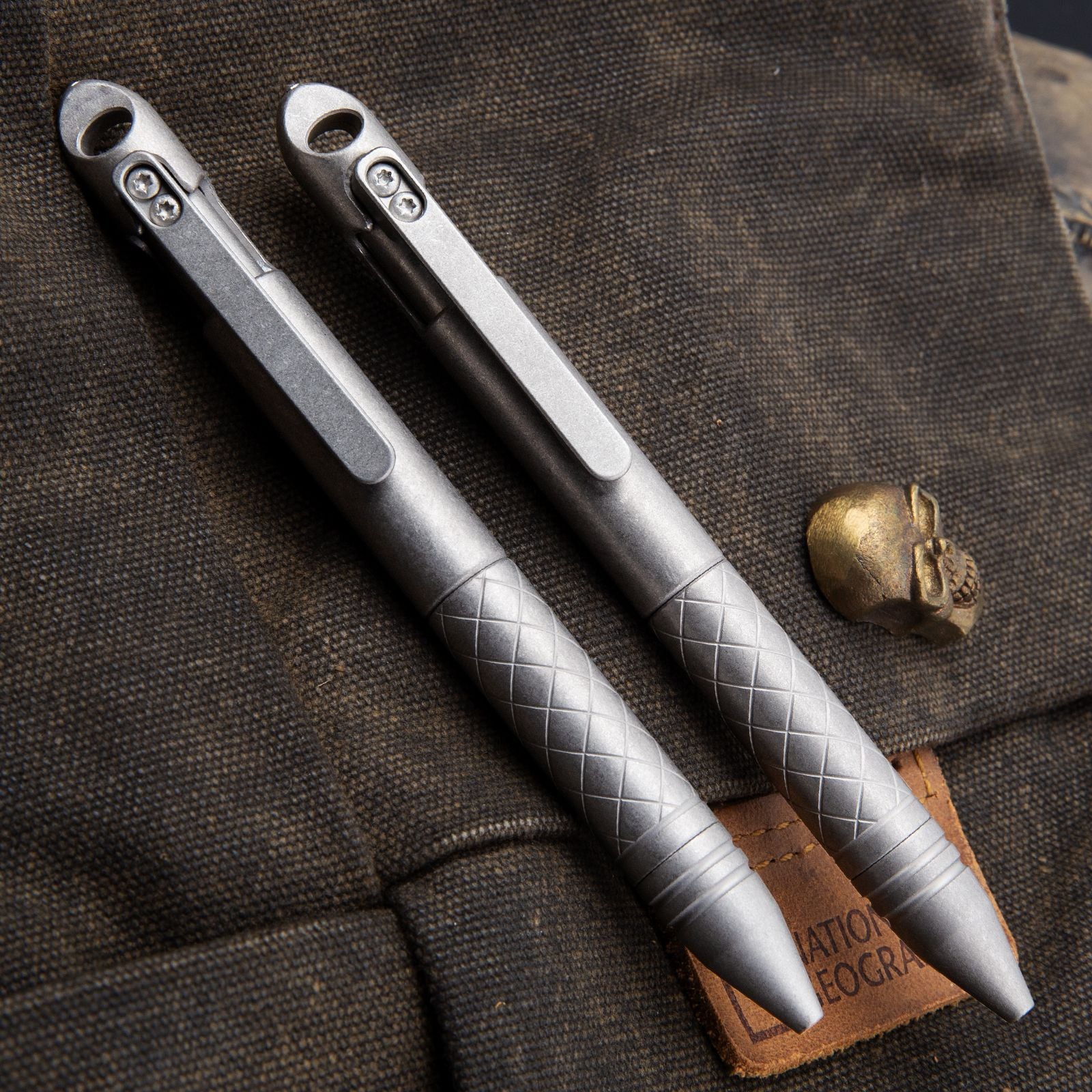 TiGrip: Diamond Texture Bolt-Action Titanium Pen