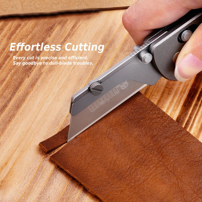 Folding Box Cutter - Titanium Handle Axis Lock Quick‑Swap Blade