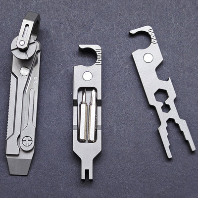 JOAT-Titanium EDC Multi-Tool Utility Gadget Outdoor Pocket Knife Wrench Keychain