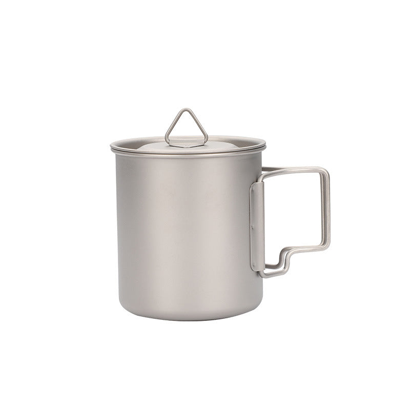 Pure Titanium Folding Mug with Lid | Ultralight Camping Cup