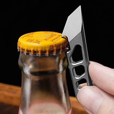 Skeleton Cut Titanium EDC Pry Bar & Bottle Opener