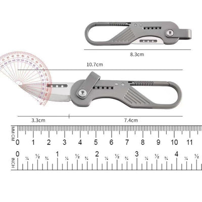 Carabiner Titanium Keychain Folding Knife‑GR5 Titanium Mini EDC Pocket Knife for Outdoor Cutting