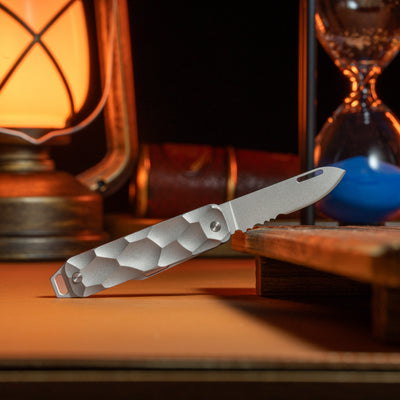 OmniBlade Titanium Multi-Tool Keychain Knife - Foldable Compact Pocket Cutter