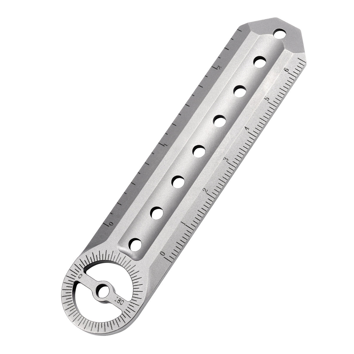 TitanPivot Ruler - Titanium 180° Protractor Parallel Marking EDC Layout Tool