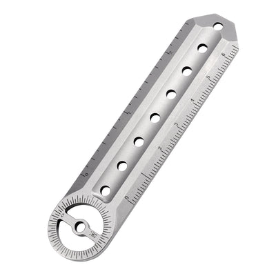 TitanPivot Ruler - Titanium 180° Protractor Parallel Marking EDC Layout Tool