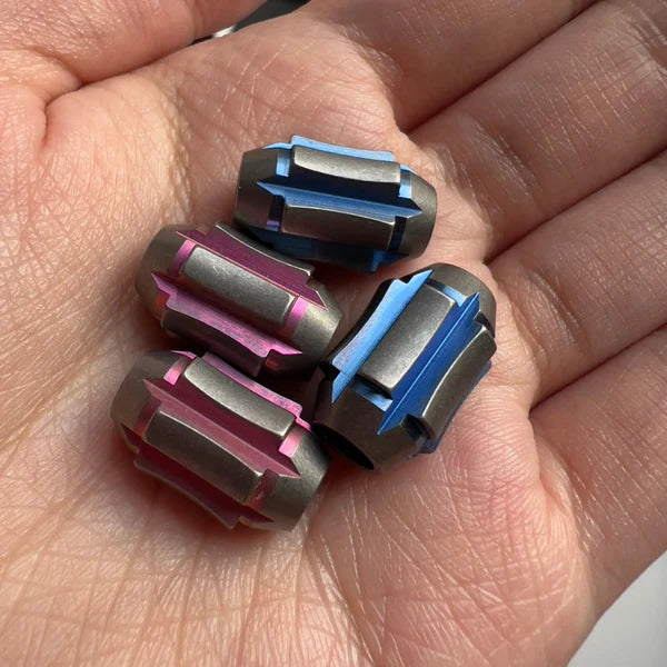 Titanium Lanyard Bead EDC Rotating Bead Prism Shape Pendant