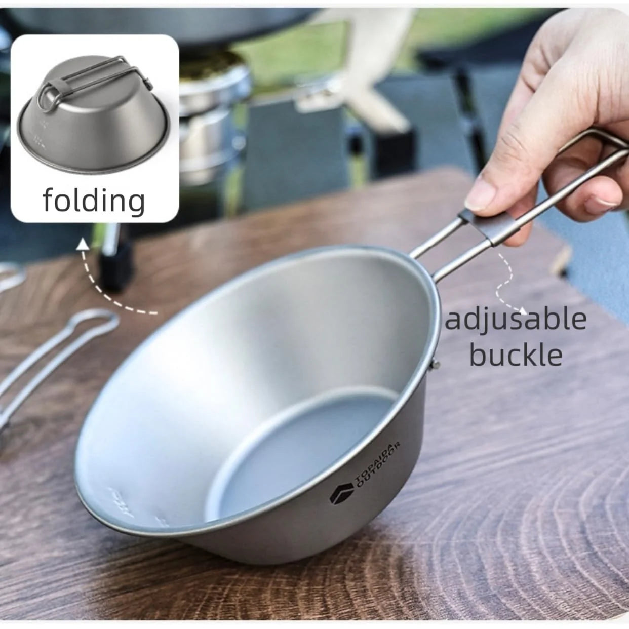 Featherlight Feast - Ultralight Titanium Folding Utensil Set for Travel