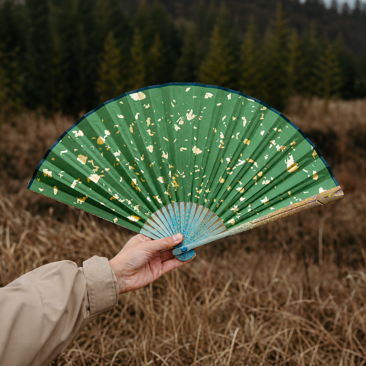 Titanium EDC Folding Hand Fan - Gr5 Titanium Pocket Carry Oriental Decor Fan